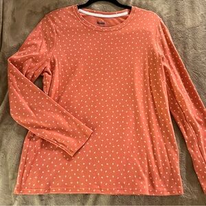 Orange Polka Dot Long Sleeve Shirt